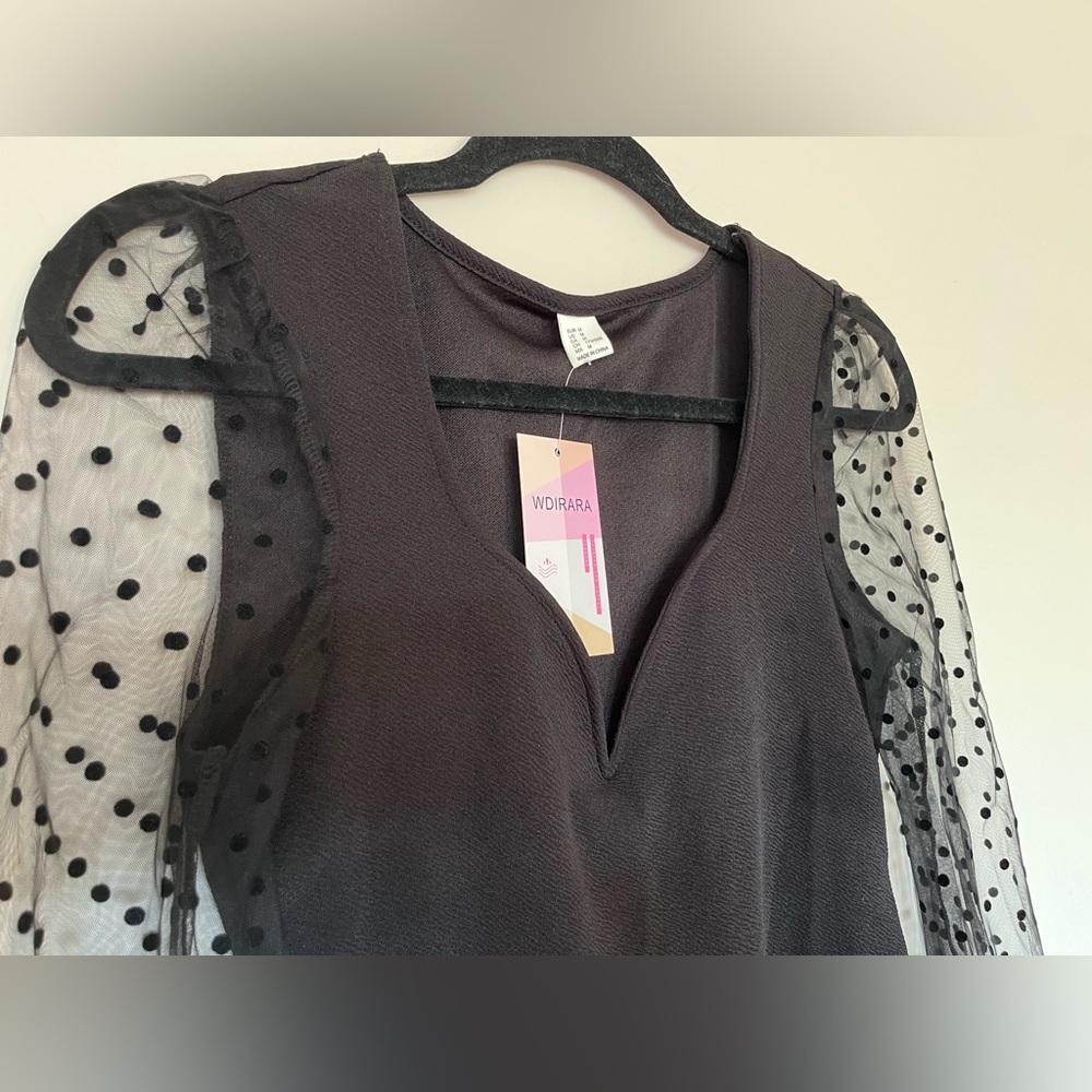 Black Long Sleeve Sexy Bodysuit Medium